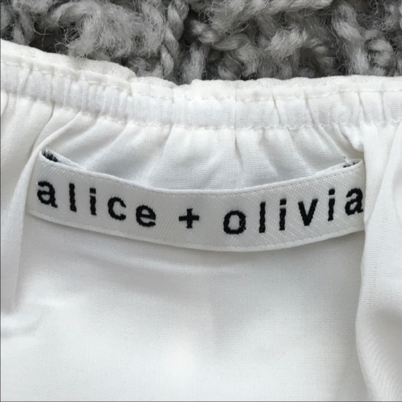 alice + olivia Monet Ruffled Halter Top in Black or White - Picture 9 of 10